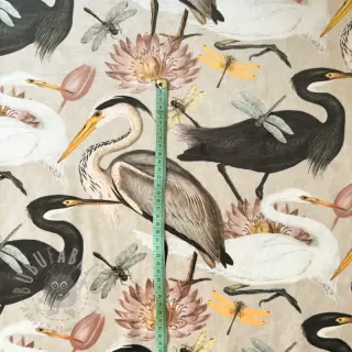 Dekorationstyg VELVET Heron bird camel