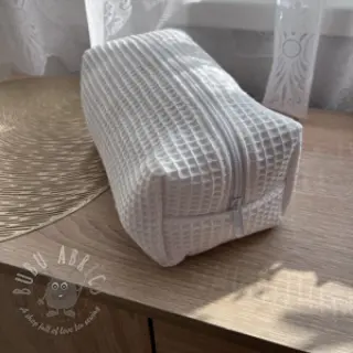 Bomull med vaffelbindning white