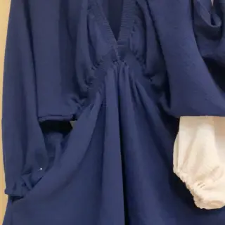 Dubbelgasväv/muslin navy ORGANIC