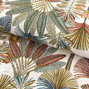 Dekorationstyg jacquard Mayorque blanc