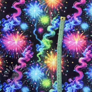 Sweatshirttyg Fire works design C digital print