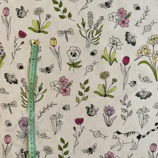 Dekorationstyg Linenlook Spring Doodle Time