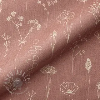 Dekorationstyg Linenlook Fine Fragile Flower old rose