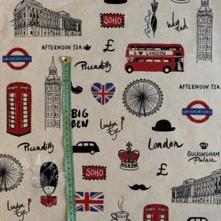 Dekorationstyg Linenlook London Icon City