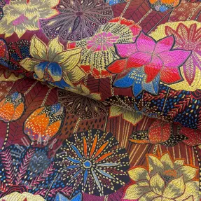 Dekorationstyg jacquard Opium allover rouge