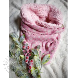 Dubbelgasväv/muslin JACQUARD Dots pink