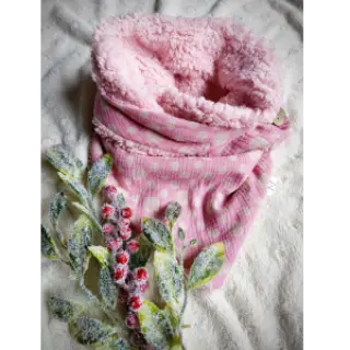 Dvojitá gázovina/mušelín JACQUARD Dots pink