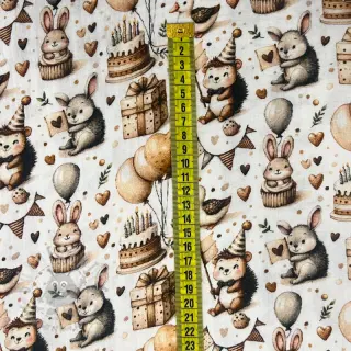 Dubbelgasväv/muslin Cuties design D digital print