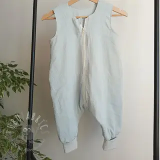 Dubbelgasväv/muslin baby blue ORGANIC