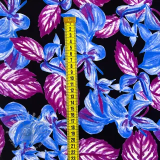 Viskos RADIANCE Anabella leaves black digital print