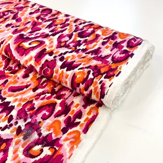 Viskos STRETCH Ikat fuchsia