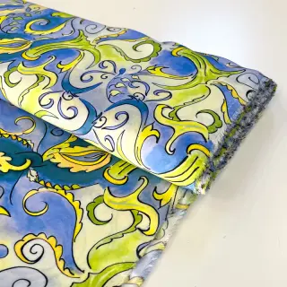 Viskóza RADIANCE Abstract paisley blue digital print