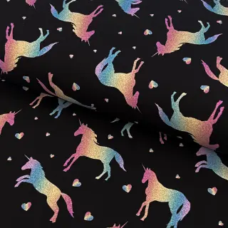 Úplet Unicorns parade black digital print