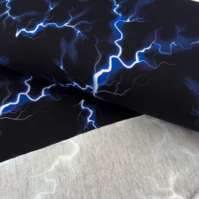Teplákovina Lightning black digital print