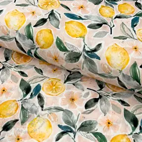 Dvojitá gázovina/mušelín Fresh lemons digital print