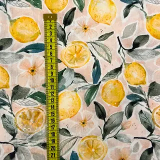 Dubbelgasväv/muslin Fresh lemons digital print