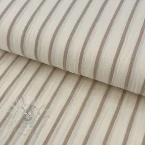 Dubbelgasväv/muslin YARN DYED Thin strip beige