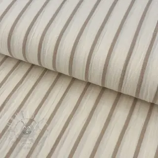 Dubbelgasväv/muslin YARN DYED Thin strip beige