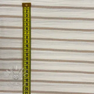Dubbelgasväv/muslin YARN DYED Thin strip beige