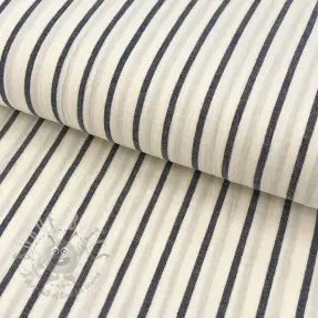 Dubbelgasväv/muslin YARN DYED Thin strip navy