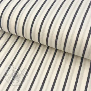 Dubbelgasväv/muslin YARN DYED Thin strip navy