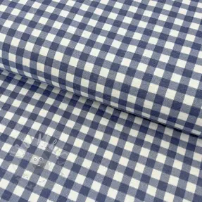 Bomullstyg FLANNEL Check blue