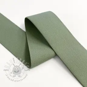 Slätt resårband 4 cm olive green