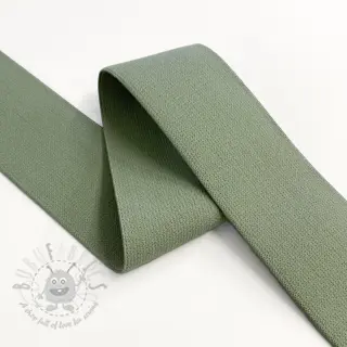 Slätt resårband 4 cm olive green