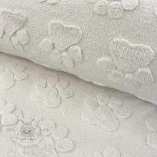 Fleece Paw prints ecru