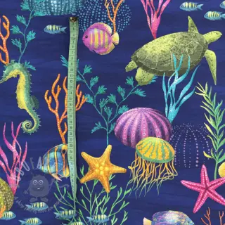 Dekorationstyg premium Underwater sea life digital print
