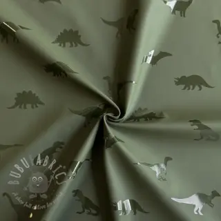 Tyg till regnkappa Dinosaurs dark green
