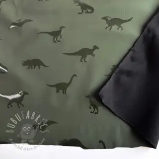 Tyg till regnkappa Dinosaurs dark green