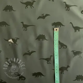 Tyg till regnkappa Dinosaurs dark green