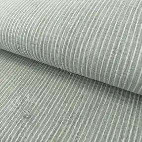Dubbelgasväv/muslin YARN DYED Stripes old green