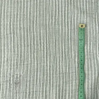 Dubbelgasväv/muslin YARN DYED Stripes old green