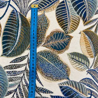 Dekorationstyg jacquard Cacao allover bleu