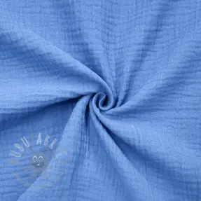 Dubbelgasväv/muslin royal blue ORGANIC
