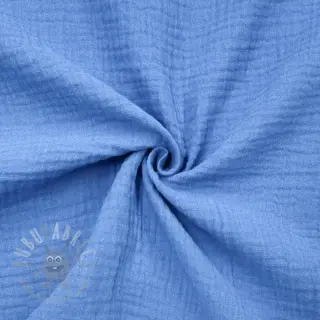 Dubbelgasväv/muslin royal blue ORGANIC