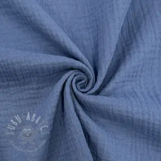 Dubbelgasväv/muslin midnight blue ORGANIC