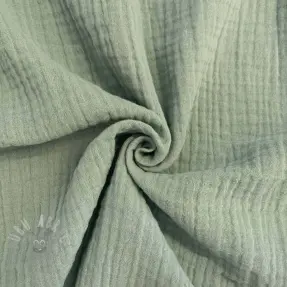 Dubbelgasväv/muslin dark mint ORGANIC