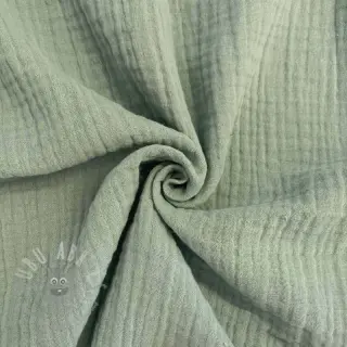 Dubbelgasväv/muslin dark mint ORGANIC