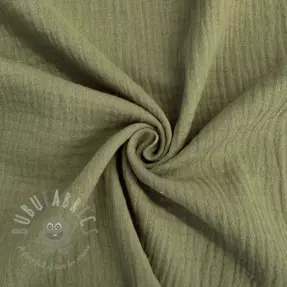 Dubbelgasväv/muslin moss green ORGANIC
