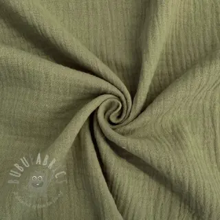 Dubbelgasväv/muslin moss green ORGANIC