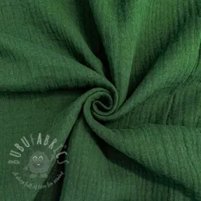 Dubbelgasväv/muslin dark green ORGANIC