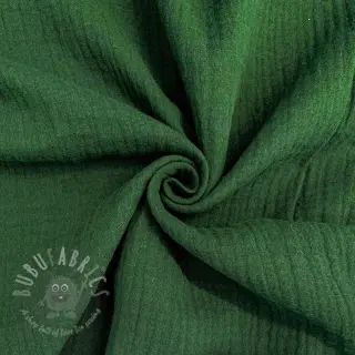 Dubbelgasväv/muslin dark green ORGANIC