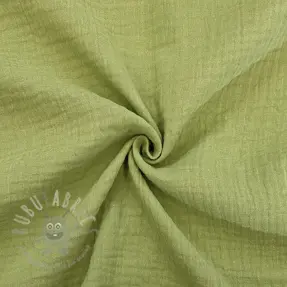 Dubbelgasväv/muslin old lime ORGANIC