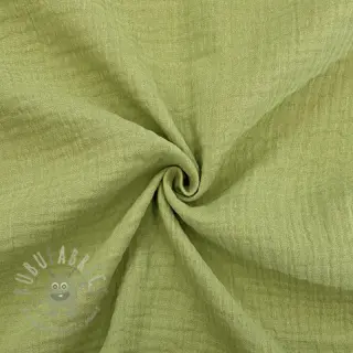 Dubbelgasväv/muslin old lime ORGANIC