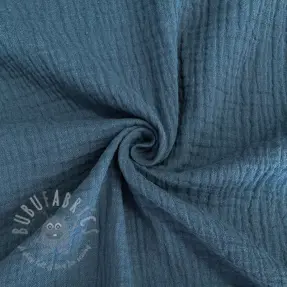 Dubbelgasväv/muslin indigo ORGANIC