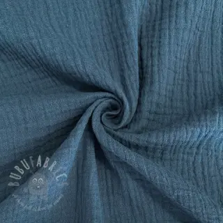 Dubbelgasväv/muslin indigo ORGANIC