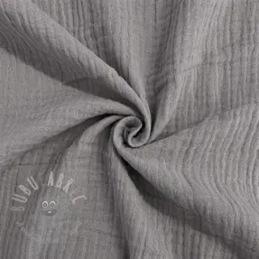 Dubbelgasväv/muslin grey ORGANIC